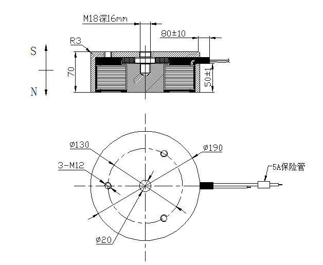 电永磁九游体育app尺寸图