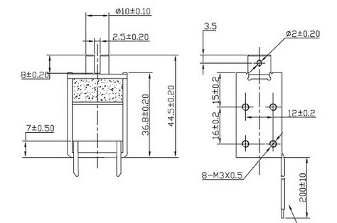 停车闭锁单保持式九游体育app尺寸图