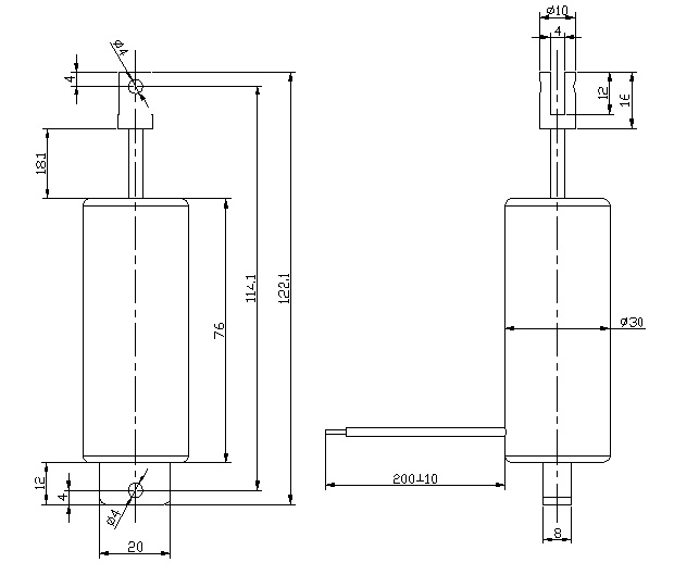 直流圆管拉动式九游体育app尺寸图